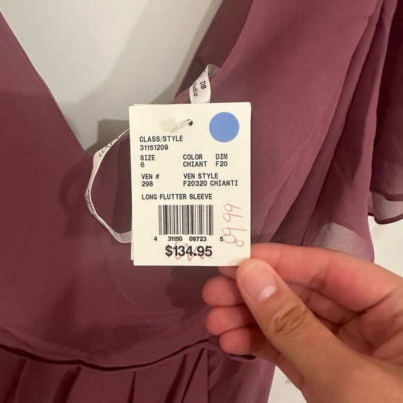 David’s bridal Flutter Sleeve Dress - Picture 5 of 6